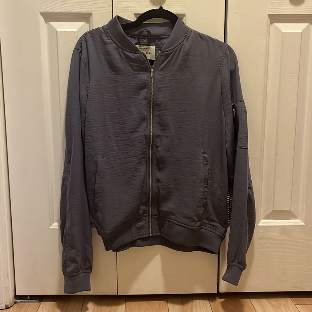 HAUTE MONDE LOS ANGELES BLUE BOMBER JACKET large NWT